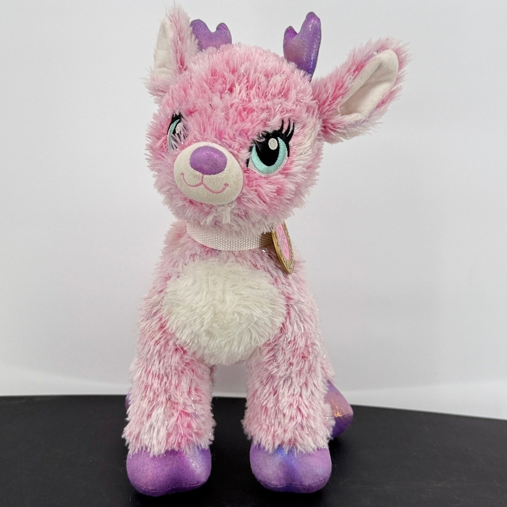 Build-A-Bear Workshop Merry Mission Twinkle Pink‎ Reindeer Plush 14 Inch 2017
